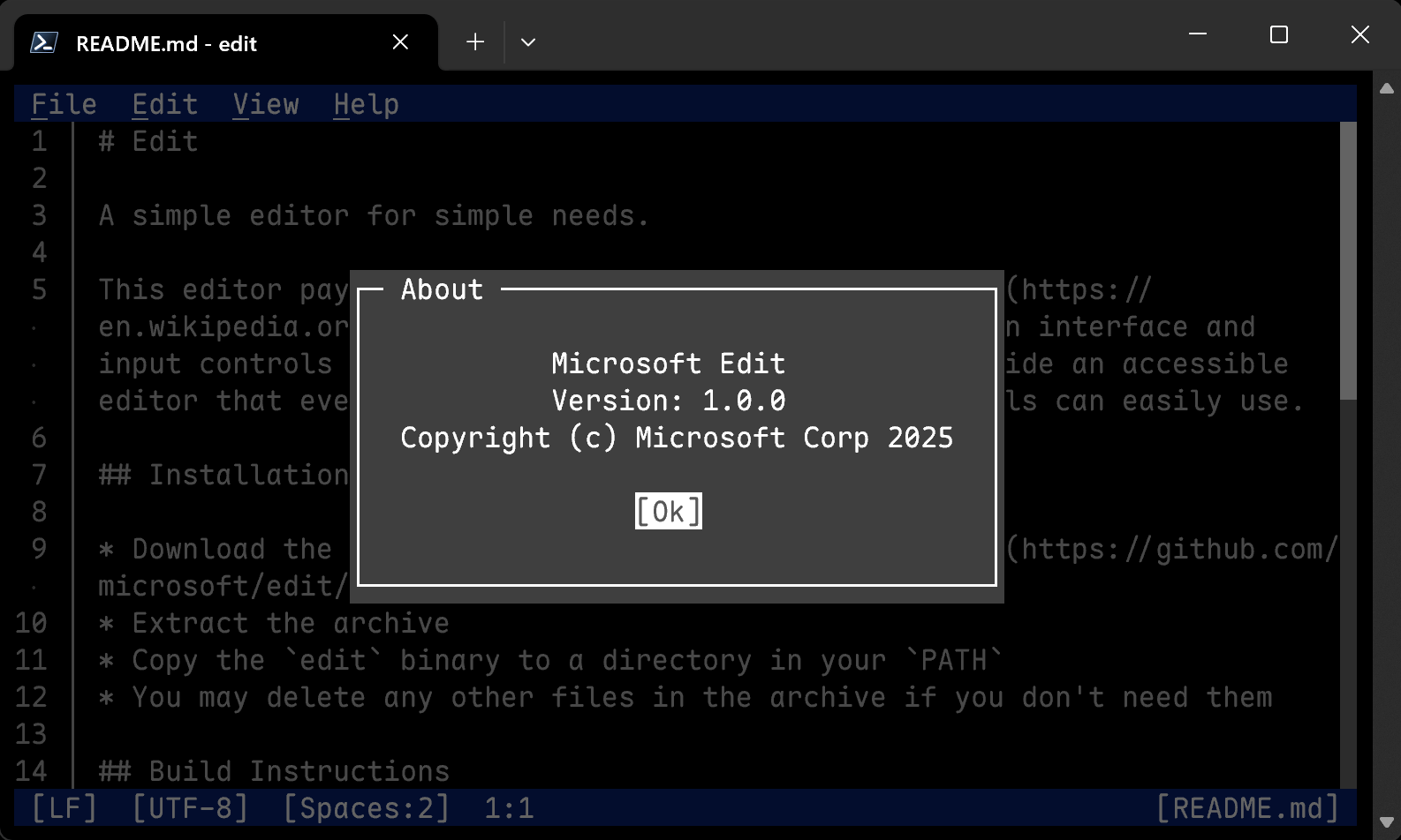 Microsoft's nostalgic love letter to MS-DOS Editor, rebuilt in Rust with VS Code keybindings - because sometimes you just need a simple terminal editor that won't overwhelm your grandma