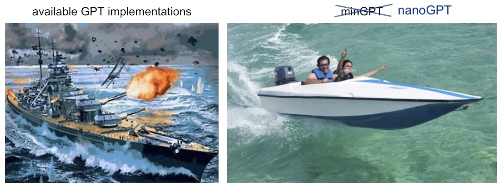 Train GPT-2 from scratch in ~600 lines of readable Python - reproduces 124M parameters on a single 8xA100 node in 4 days, built by Andrej Karpathy for maximum hackability