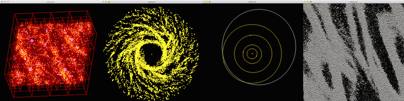 REBOUND: The Swiss Army knife of N-body simulation, letting you orchestrate cosmic dances from planetary ring systems to galactic mergers with symplectic precision.
